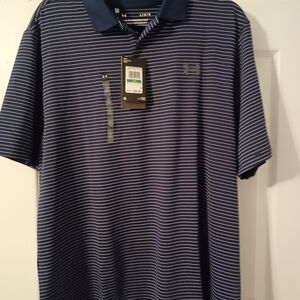 Under Armour Men's Navy Striped Polo Shirt Size Large